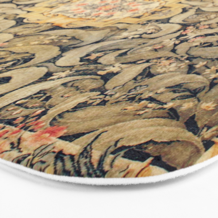 French Aubusson Vintage Floral Rug Print Bath Mat Gallery Image 3