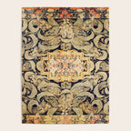 French Aubusson Vintage Floral Rug Print Poster Gallery Image 4