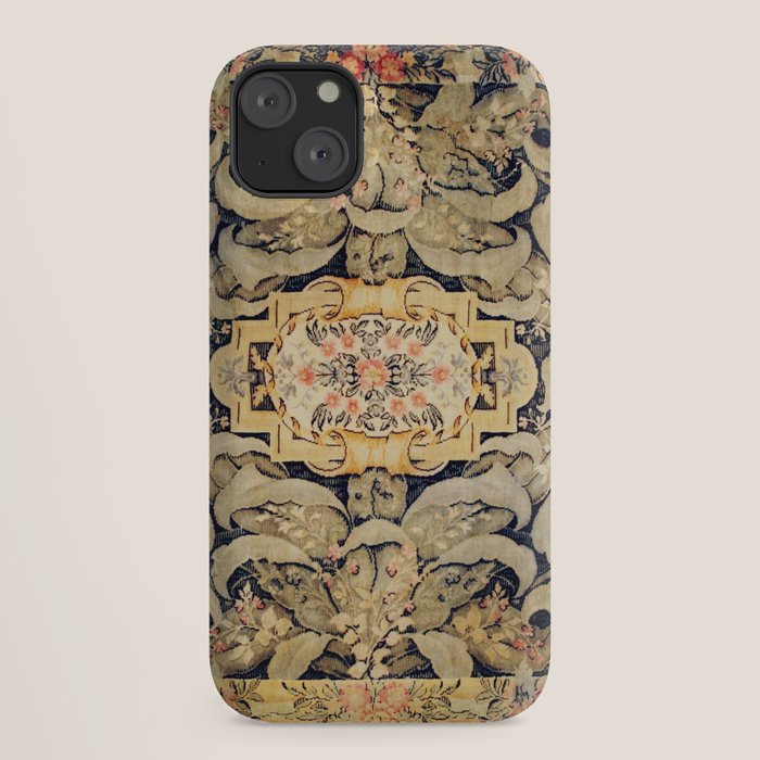 French Aubusson Vintage Floral Rug Print iPhone Case Gallery Image 18