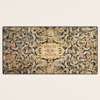 French Aubusson Vintage Floral Rug Print Desk Mat Gallery Image 3