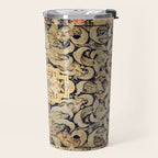 French Aubusson Vintage Floral Rug Print Travel Mug Gallery Image 2