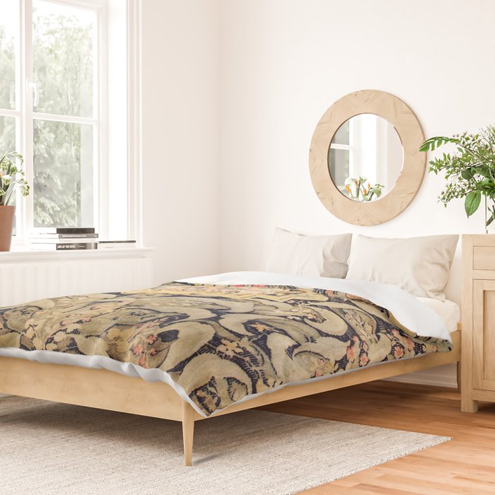 French Aubusson Vintage Floral Rug Print Duvet Cover Gallery Image 2