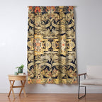 French Aubusson Vintage Floral Rug Print Window Curtain Gallery Image 5