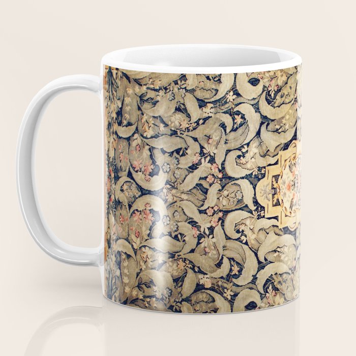 French Aubusson Vintage Floral Rug Print Coffee Mug Gallery Image 3