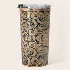French Aubusson Vintage Floral Rug Print Travel Mug Gallery Image 3