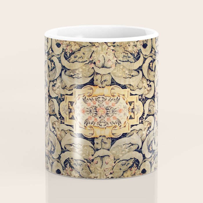 French Aubusson Vintage Floral Rug Print Coffee Mug Gallery Image 4