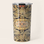French Aubusson Vintage Floral Rug Print Travel Mug Gallery Image 1