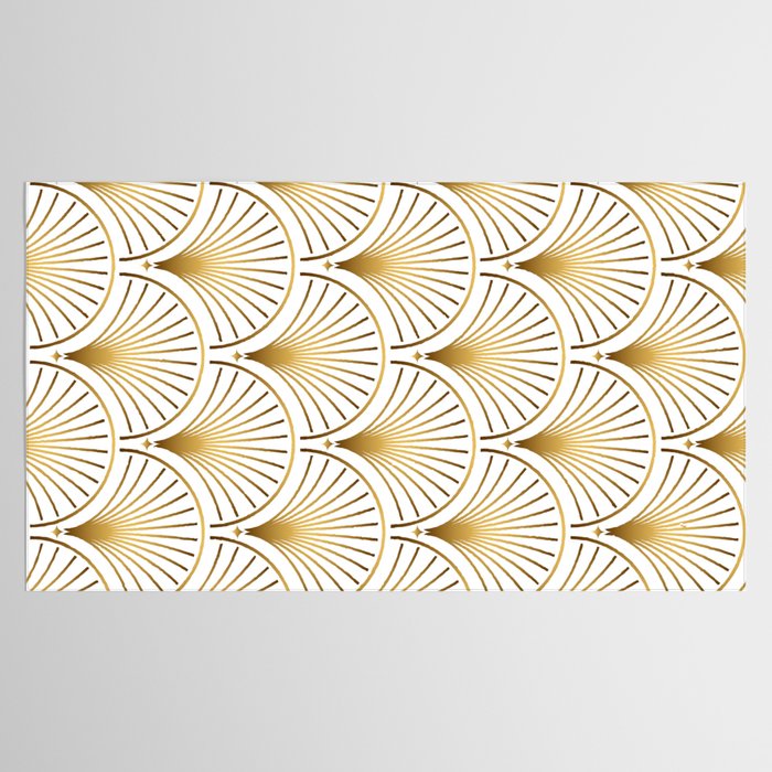 Art Deco Gold Geometric Pattern With Gold Shimmer Tablecloth Gallery Image 2