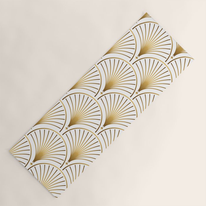 Art Deco Gold Geometric Pattern With Gold Shimmer Yoga Mat Gallery Image 1