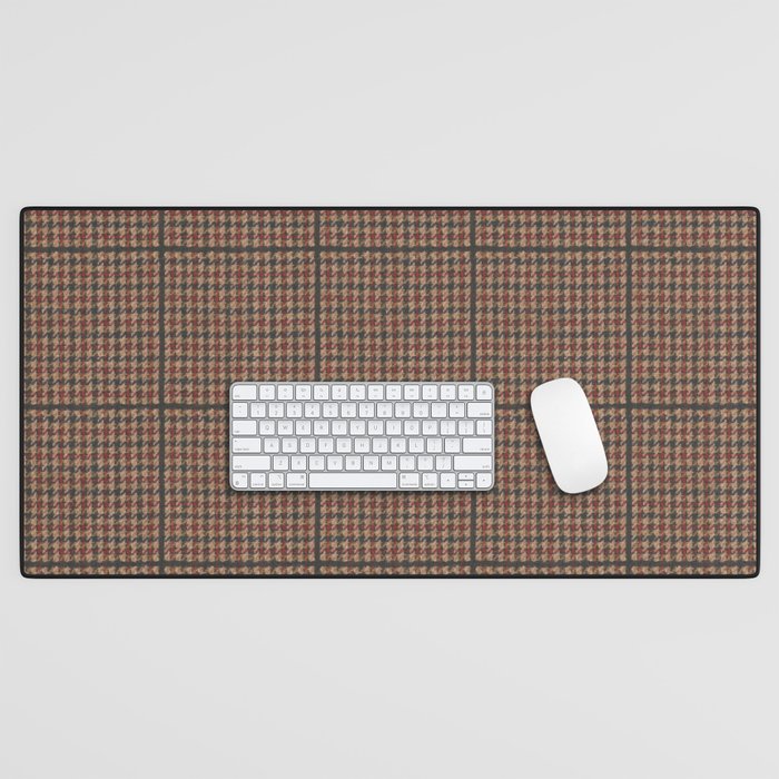 Vintage Brown Houndstooth Tweed  Desk Mat Gallery Image 1