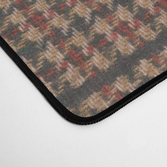 Vintage Brown Houndstooth Tweed  Desk Mat Gallery Image 4