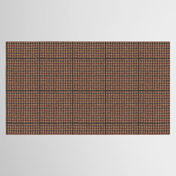 Vintage Brown Houndstooth Tweed  Tablecloth Gallery Image 2