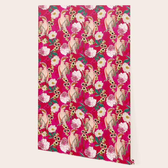 Vintage & Shabby Chic - Tropical Bird Flower Garden Wallpaper Gallery Image 2