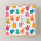 Peace And Victory Hand Sign In Rainbow Colours Pattern Mini Art Print Gallery Image 1
