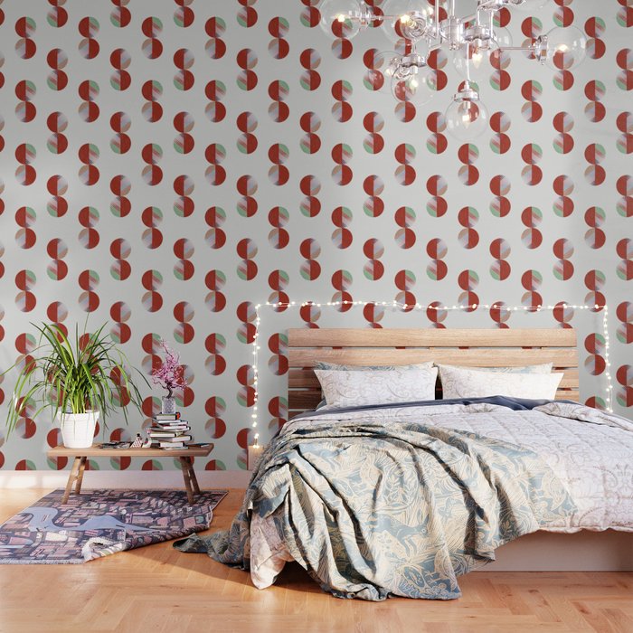 Hand-Drawn Geometric Circles with Stripes Wallpaper Gallery Image 1
