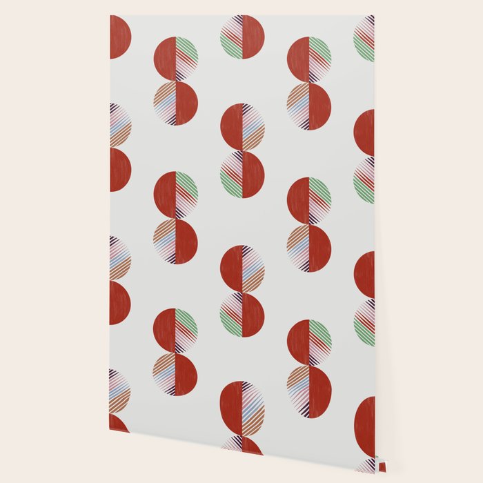 Hand-Drawn Geometric Circles with Stripes Wallpaper Gallery Image 2