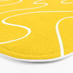 Yellow Squiggle Abstract Pattern Bath Mat Gallery Image 3