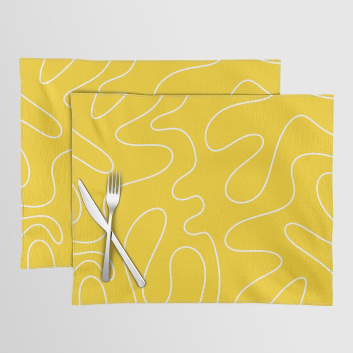 Yellow Squiggle Abstract Pattern Placemat Gallery Image 1