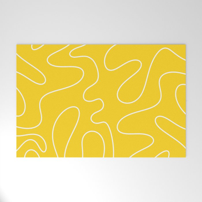 Yellow Squiggle Abstract Pattern Welcome Mat Gallery Image 1