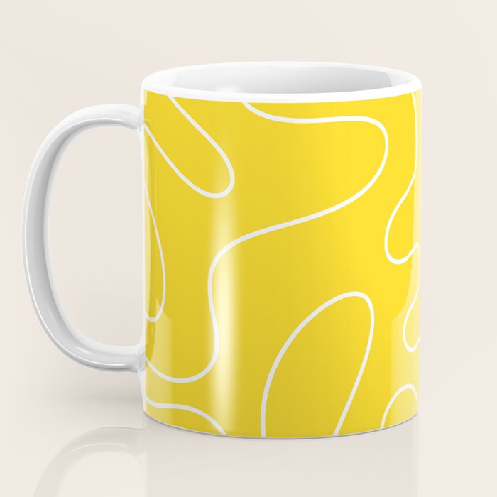 Yellow Squiggle Abstract Pattern Coffee Mug Gallery Image 3