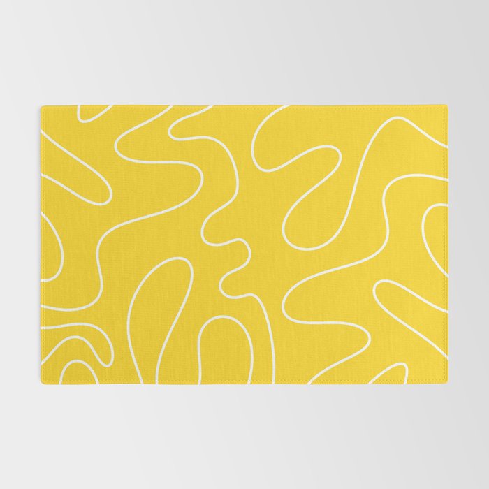 Yellow Squiggle Abstract Pattern Rug Gallery Image 2