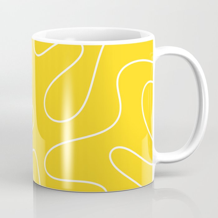 Yellow Squiggle Abstract Pattern Coffee Mug Gallery Image 1