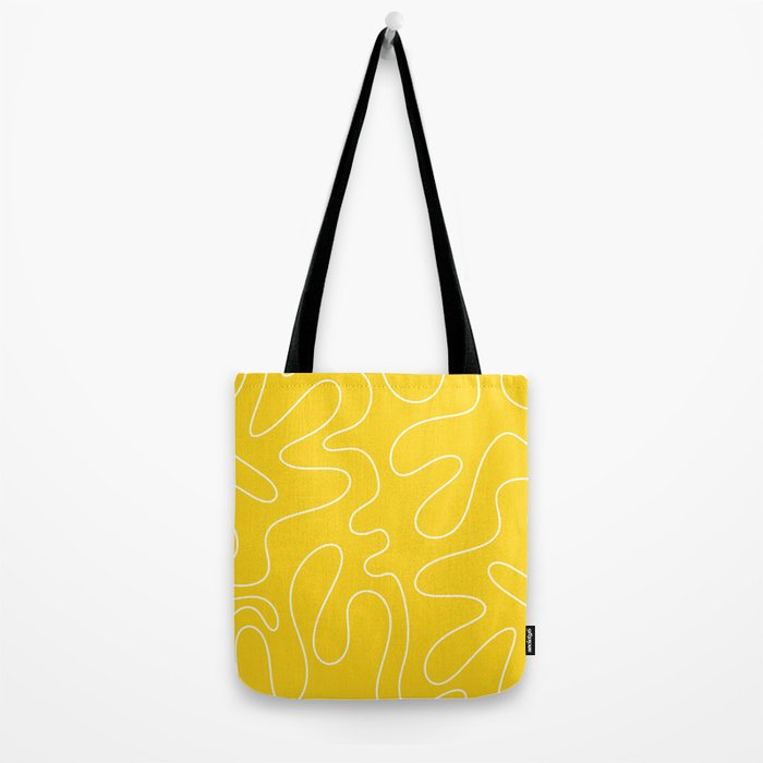 Yellow Squiggle Abstract Pattern Tote Bag Gallery Image 2