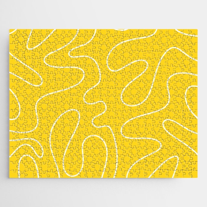 Yellow Squiggle Abstract Pattern Jigsaw Puzzle Gallery Image 1