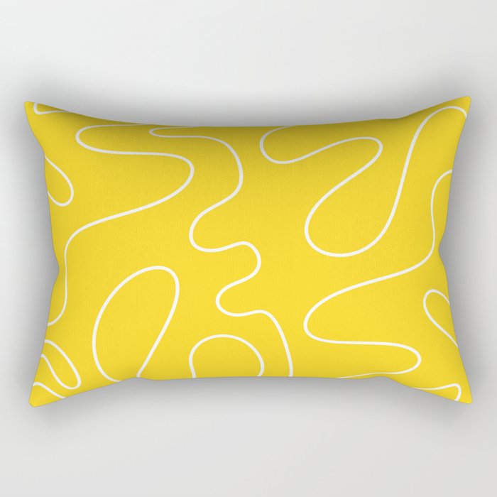 Yellow Squiggle Abstract Pattern Rectangular Pillow Gallery Image 2
