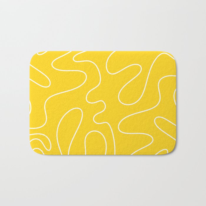 Yellow Squiggle Abstract Pattern Bath Mat Gallery Image 1