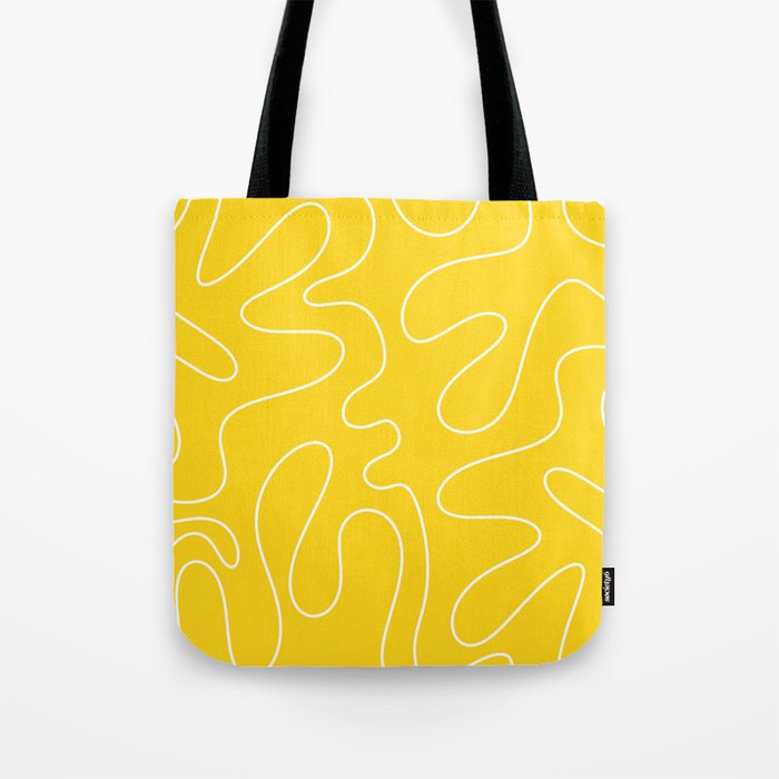 Yellow Squiggle Abstract Pattern Tote Bag Gallery Image 1