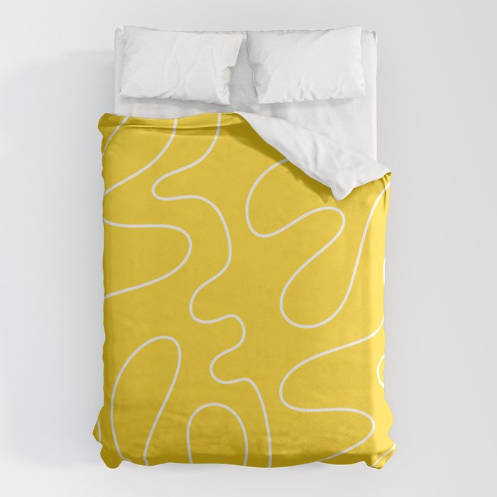 Yellow Squiggle Abstract Pattern Duvet Cover Gallery Image 1