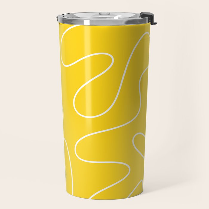 Yellow Squiggle Abstract Pattern Travel Mug Gallery Image 2