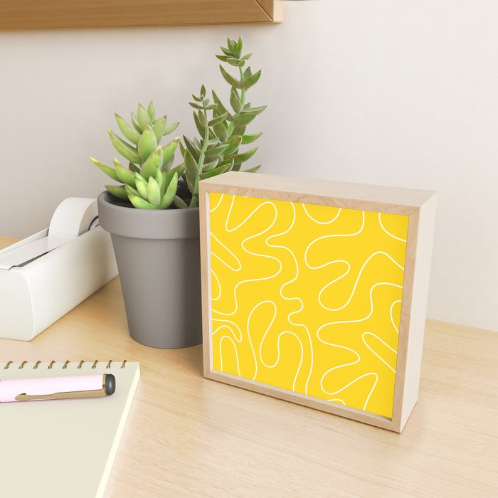 Yellow Squiggle Abstract Pattern Mini Art Print Gallery Image 2