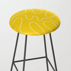 Yellow Squiggle Abstract Pattern Stool Gallery Image 2