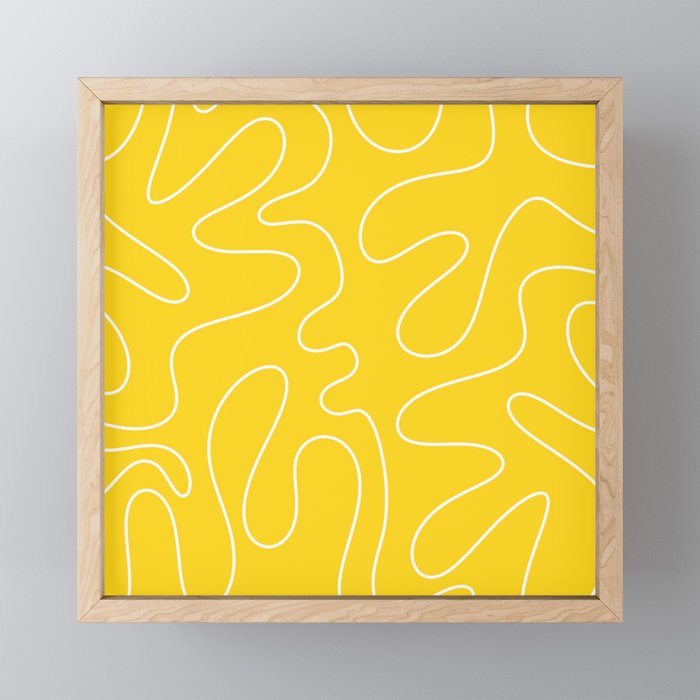 Yellow Squiggle Abstract Pattern Mini Art Print Gallery Image 1