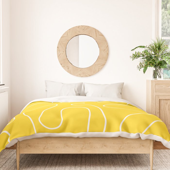 Yellow Squiggle Abstract Pattern Duvet Cover Gallery Image 3