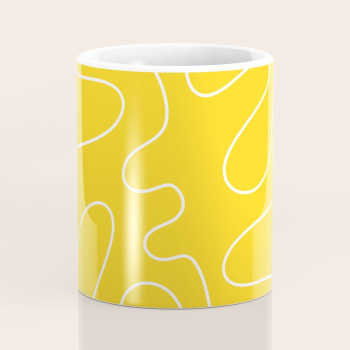 Yellow Squiggle Abstract Pattern Coffee Mug Gallery Image 4