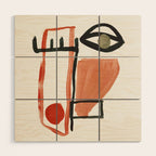Abstract Face Wood Wall Art Gallery Image 1