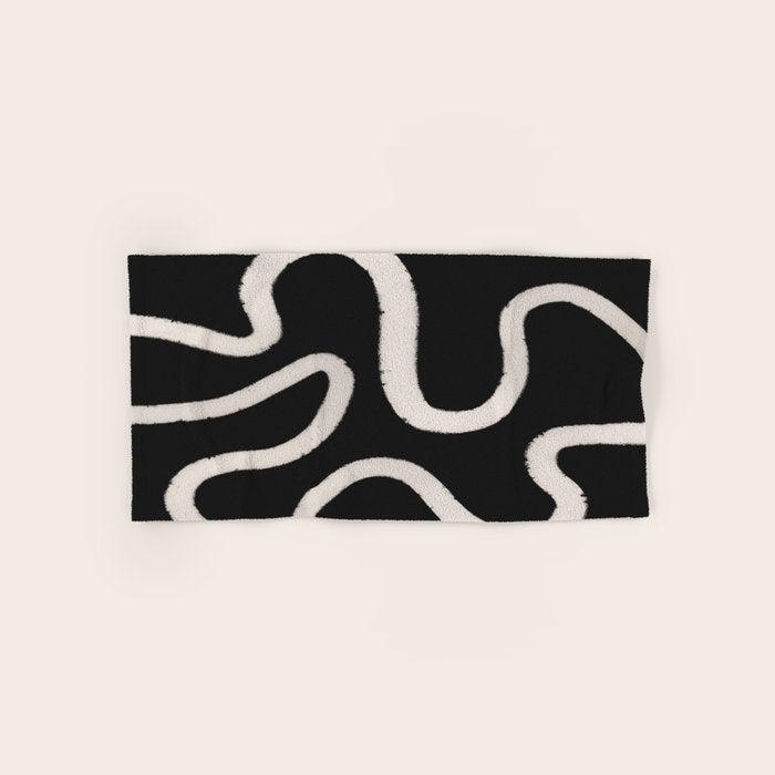 Abstract Brush Strokes: Black & White Bath Towel Gallery Image 1