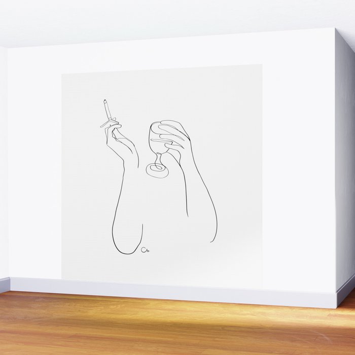 Wine & Cigarettes Wall Mural Gallery Image 2