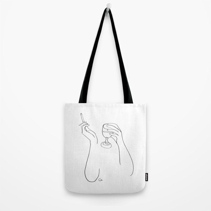 Wine & Cigarettes Tote Bag Gallery Image 2
