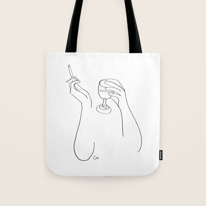 Wine & Cigarettes Tote Bag