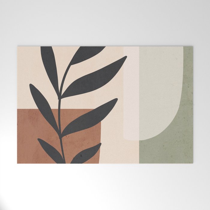 Minimal Abstract Art Plant 5 Welcome Mat Gallery Image 1