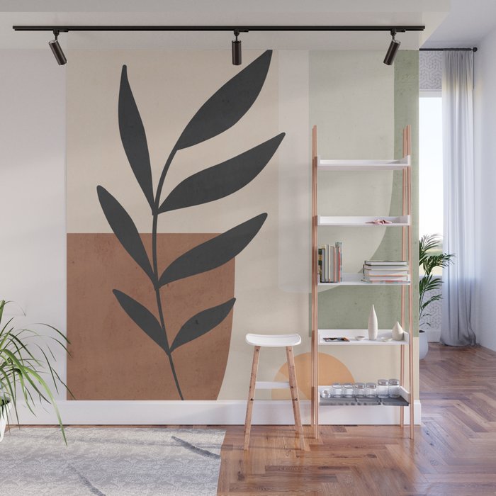 Minimal Abstract Art Plant 5 Wall Mural Gallery Image 1