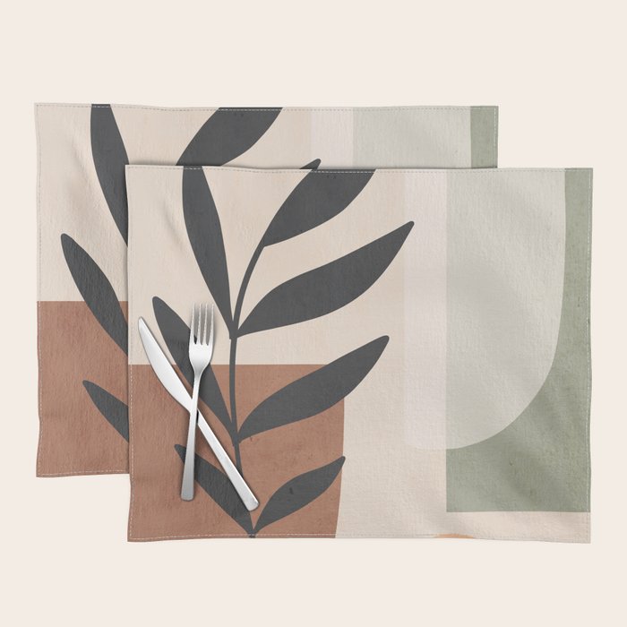 Minimal Abstract Art Plant 5 Placemat Gallery Image 1