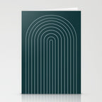 Minimal Arch XXXVIII Dark Teal Green Modern Geometric Lines Stationery Card Gallery Image 2
