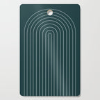 Minimal Arch XXXVIII Dark Teal Green Modern Geometric Lines Cutting Board Gallery Image 1