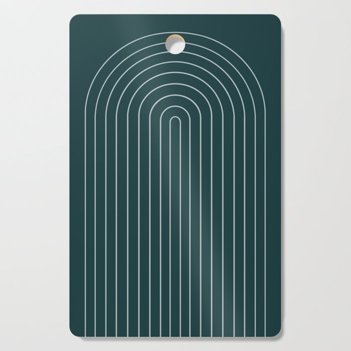Minimal Arch XXXVIII Dark Teal Green Modern Geometric Lines Cutting Board Gallery Image 1