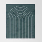 Minimal Arch XXXVIII Dark Teal Green Modern Geometric Lines Throw Blanket Gallery Image 2